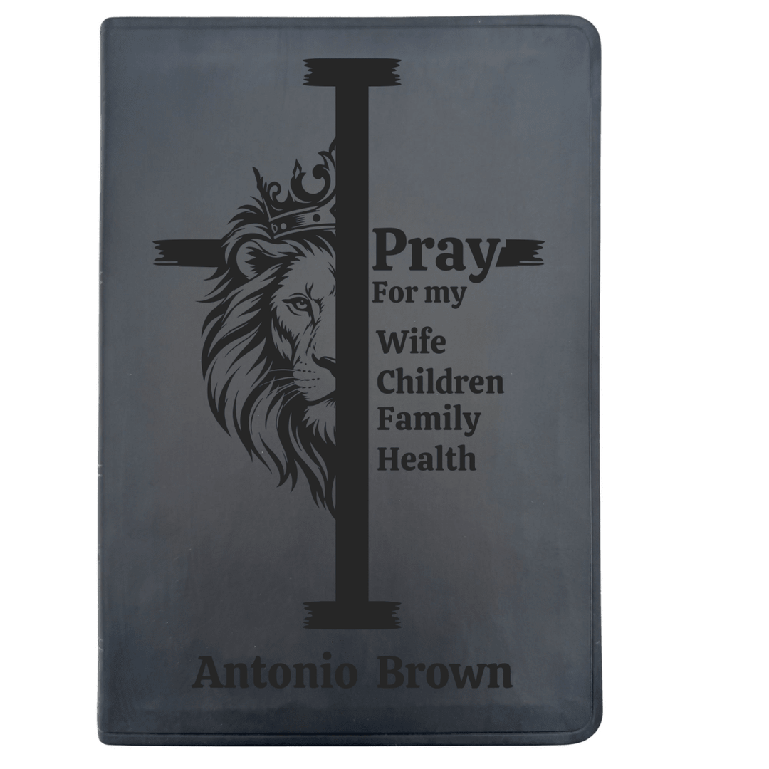 ESV Black Standard Size Thinline Holy Bible Large Print | Regal Lion Cross - Shepherds Shelf
