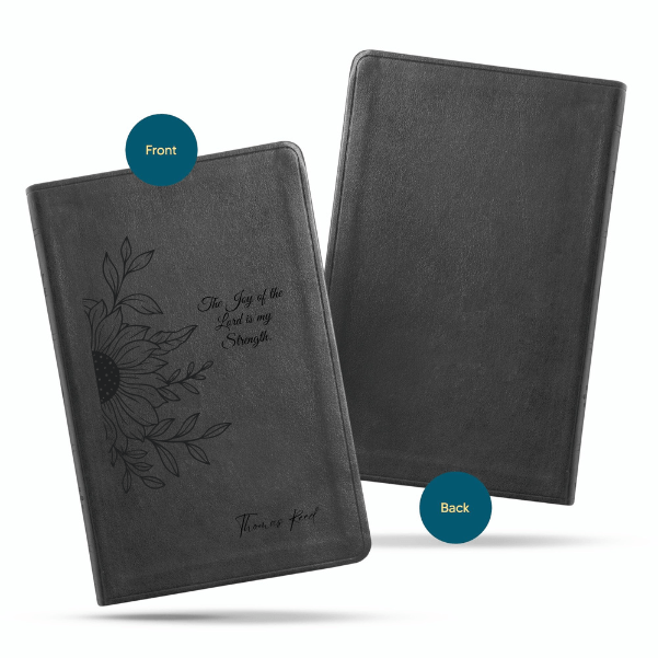 ESV Black Standard Size Thinline Holy Bible Large Print | Sunflower - Shepherds Shelf