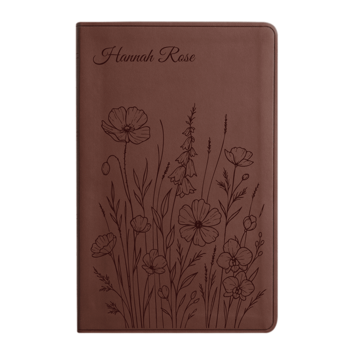 ESV Brown Standard Size Holy Bible Large Print | Bunch of Flowers - Shepherds Shelf