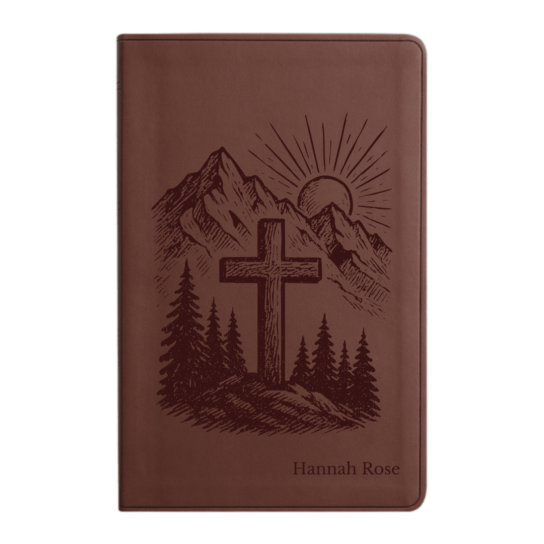 ESV Brown Standard Size Holy Bible Large Print | Cross Collection - Shepherds Shelf