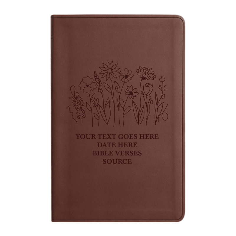ESV Brown Standard Size Holy Bible Large Print | Floral Collection 1