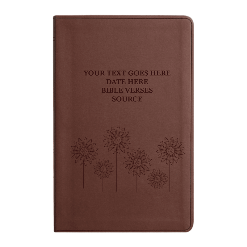 ESV Brown Standard Size Holy Bible Large Print | Floral Collection 1