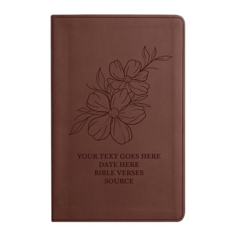ESV Brown Standard Size Holy Bible Large Print | Floral Collection 1