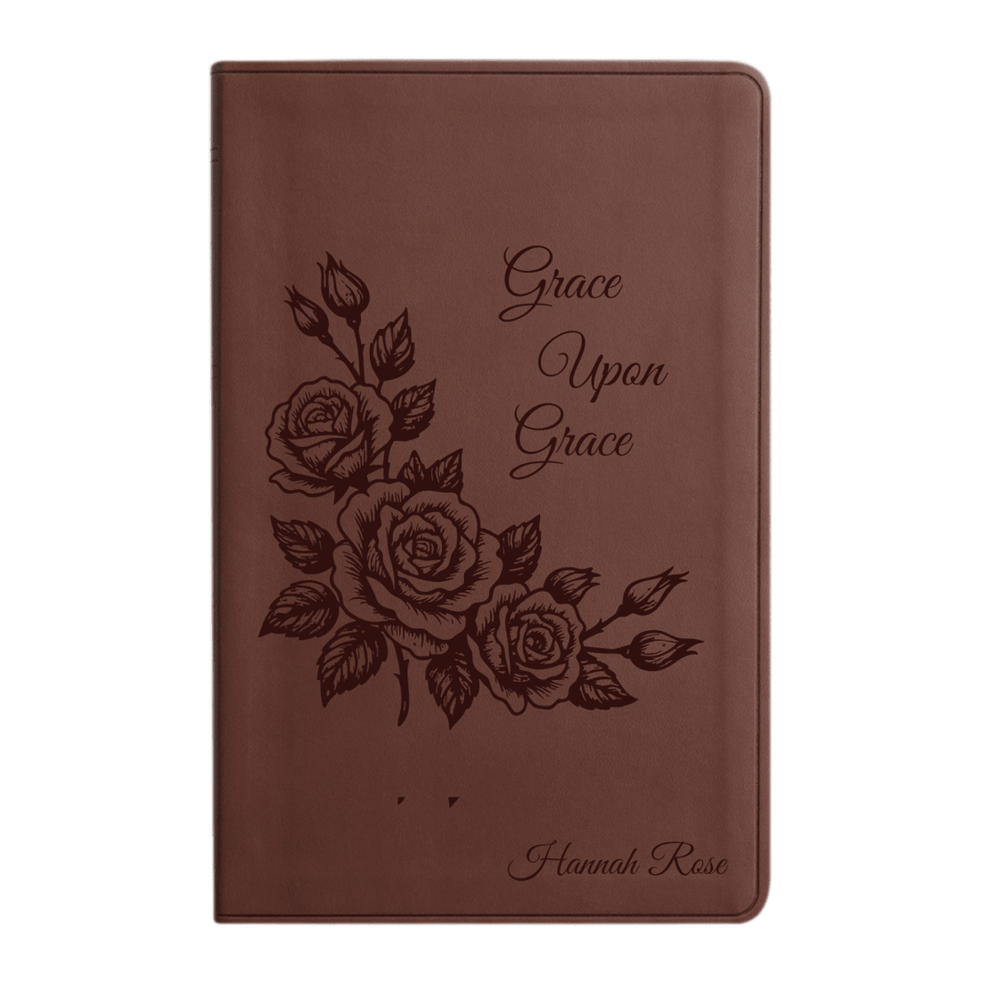ESV Brown Standard Size Holy Bible Large Print | Floral Collection 2 - Shepherds Shelf