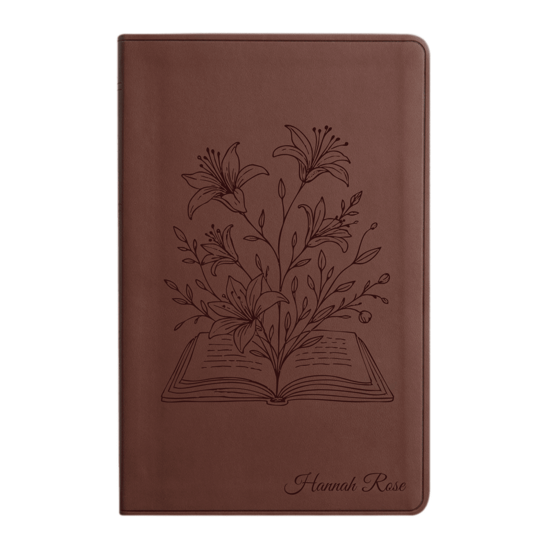 ESV Brown Standard Size Holy Bible Large Print | Floral Collection 2 - Shepherds Shelf