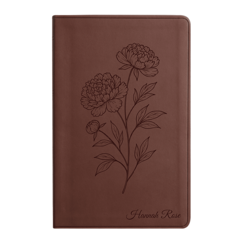 ESV Brown Standard Size Holy Bible Large Print | Floral Collection 2