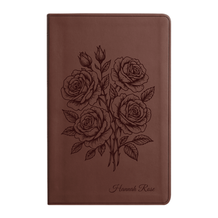 ESV Brown Standard Size Holy Bible Large Print | Floral Collection 2