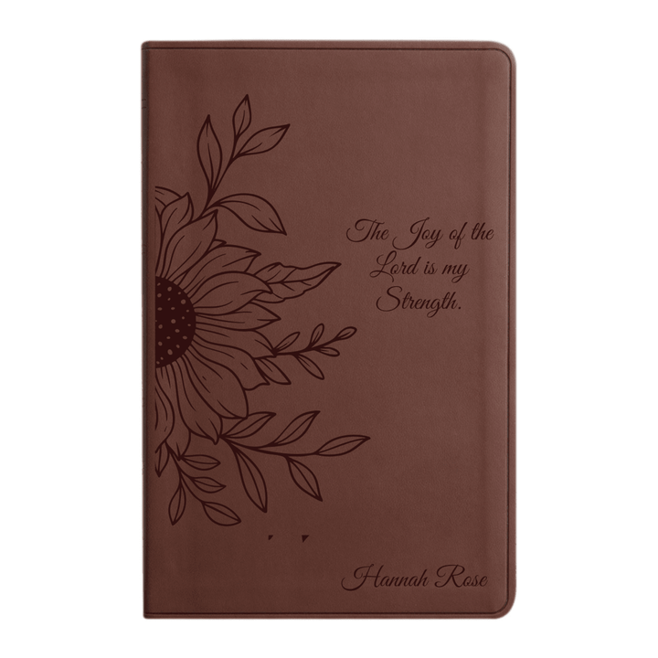 ESV Brown Standard Size Holy Bible Large Print | Sunflower - Shepherds Shelf