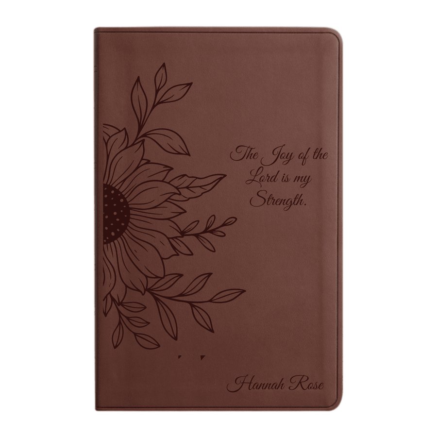 ESV Brown Standard Size Holy Bible Large Print | Sunflower - Shepherds Shelf