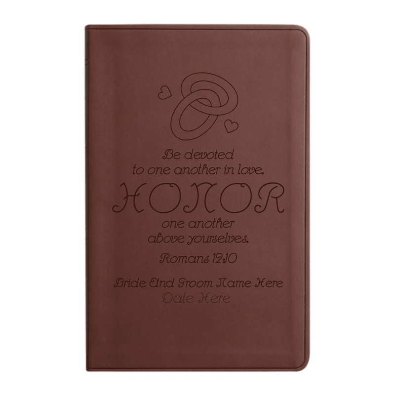 ESV Brown Standard Size Holy Bible Large Print | Wedding Collection
