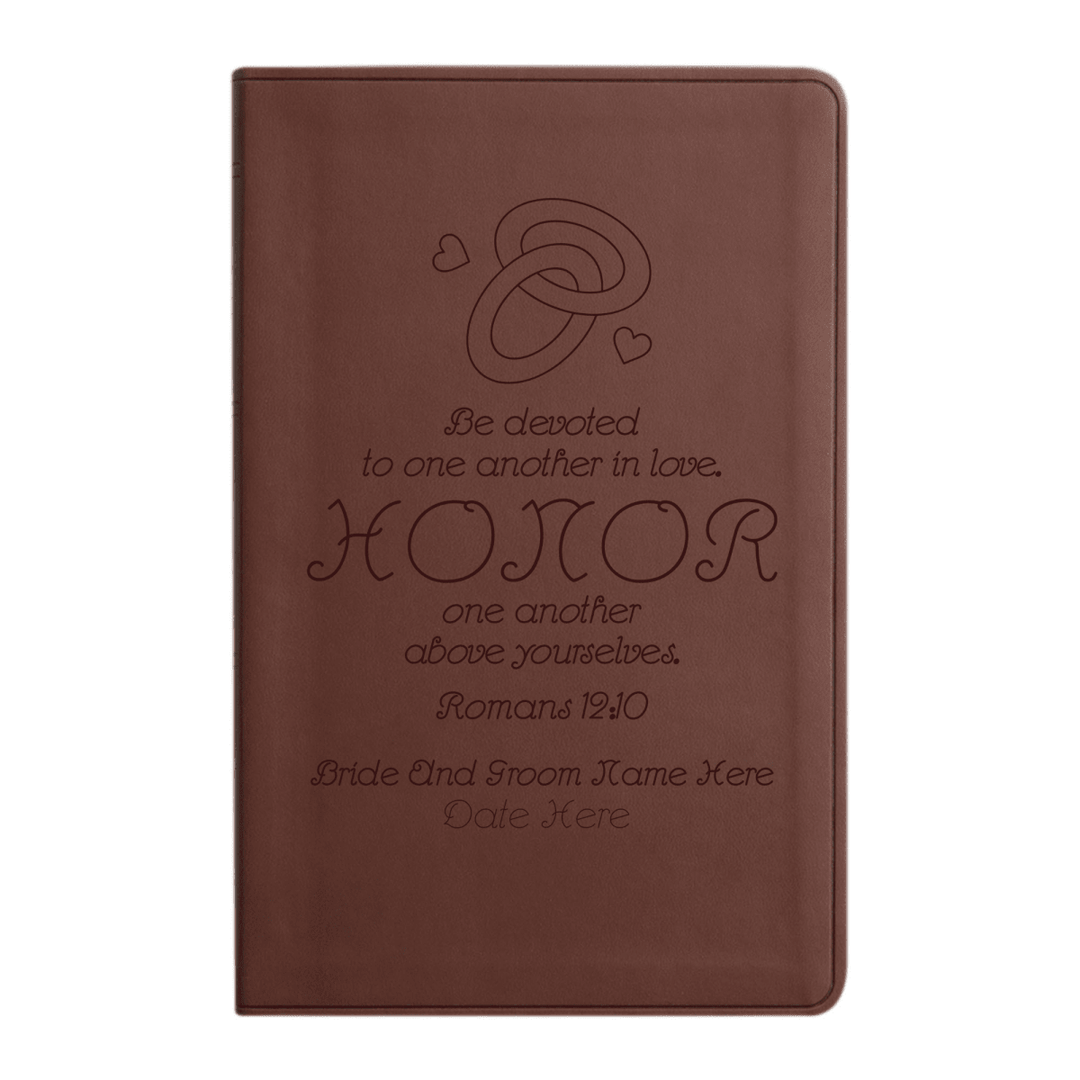 ESV Brown Standard Size Holy Bible Large Print | Wedding Collection - Shepherds Shelf