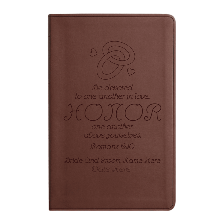 ESV Brown Standard Size Holy Bible Large Print | Wedding Collection - Shepherds Shelf