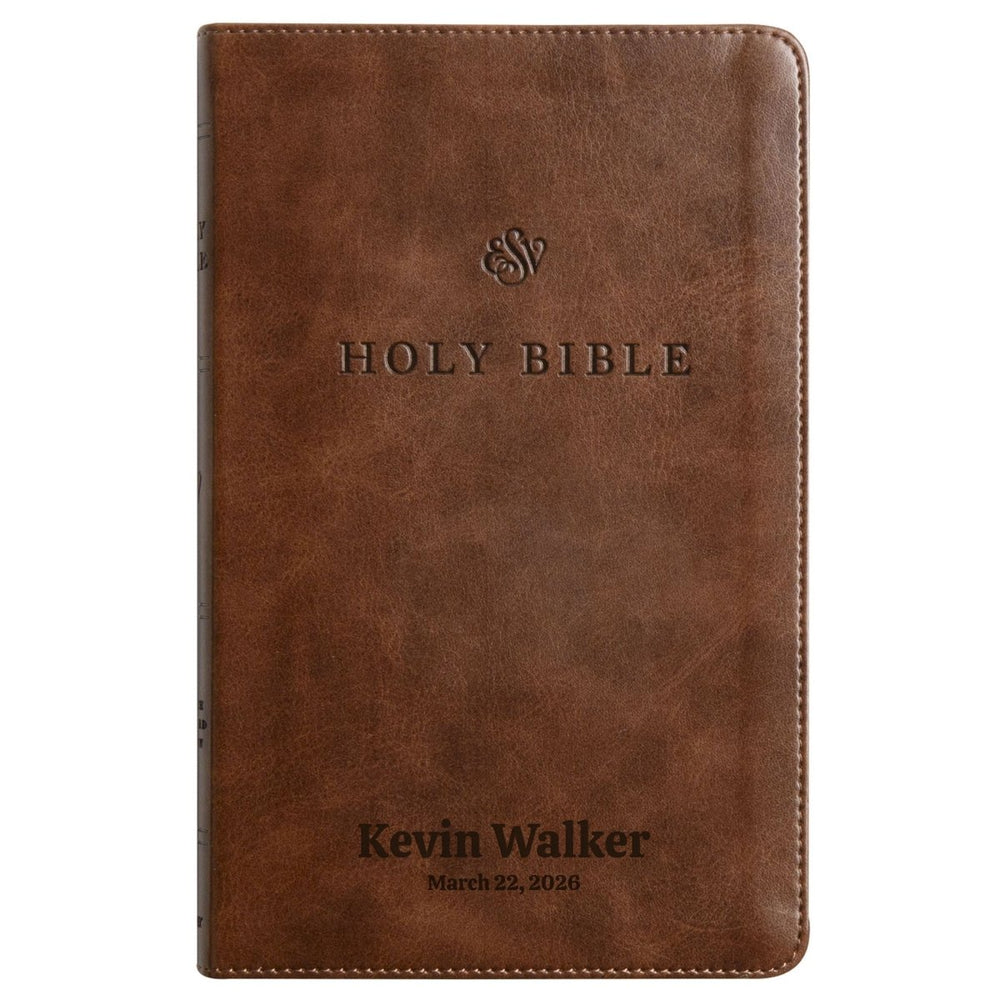 ESV Brown Standard Size Premium Holy Bible Small Print | Lay Flat