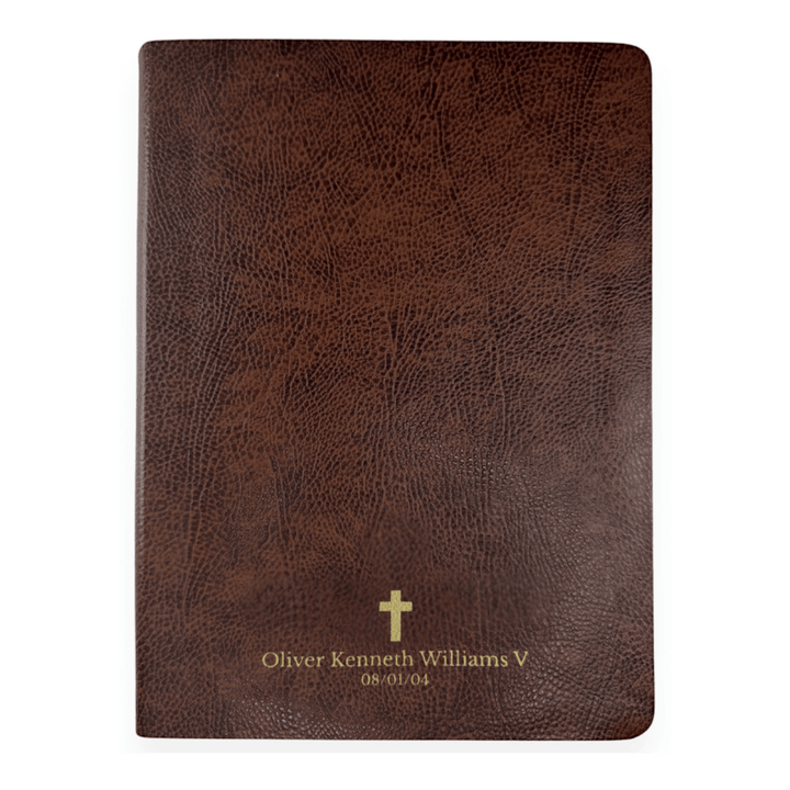 ESV Brown Study Size Bonded Leather Holy Bible Large Print - Shepherds Shelf