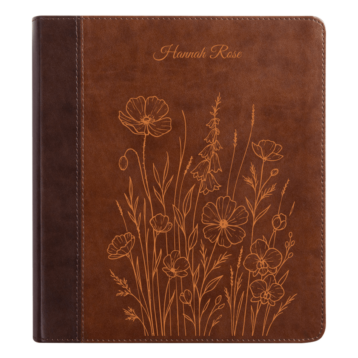 ESV Brown Study Size Holy Bible Small Print | Bunch of Flowers - Shepherds Shelf