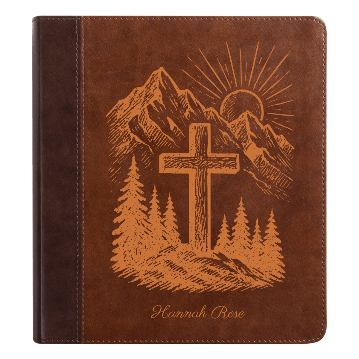 ESV Brown Study Size Holy Bible Small Print | Cross Collection - Shepherds Shelf