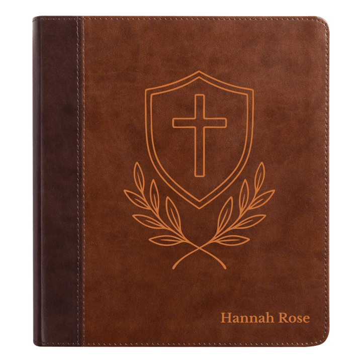 ESV Brown Study Size Holy Bible Small Print | Cross Collection - Shepherds Shelf