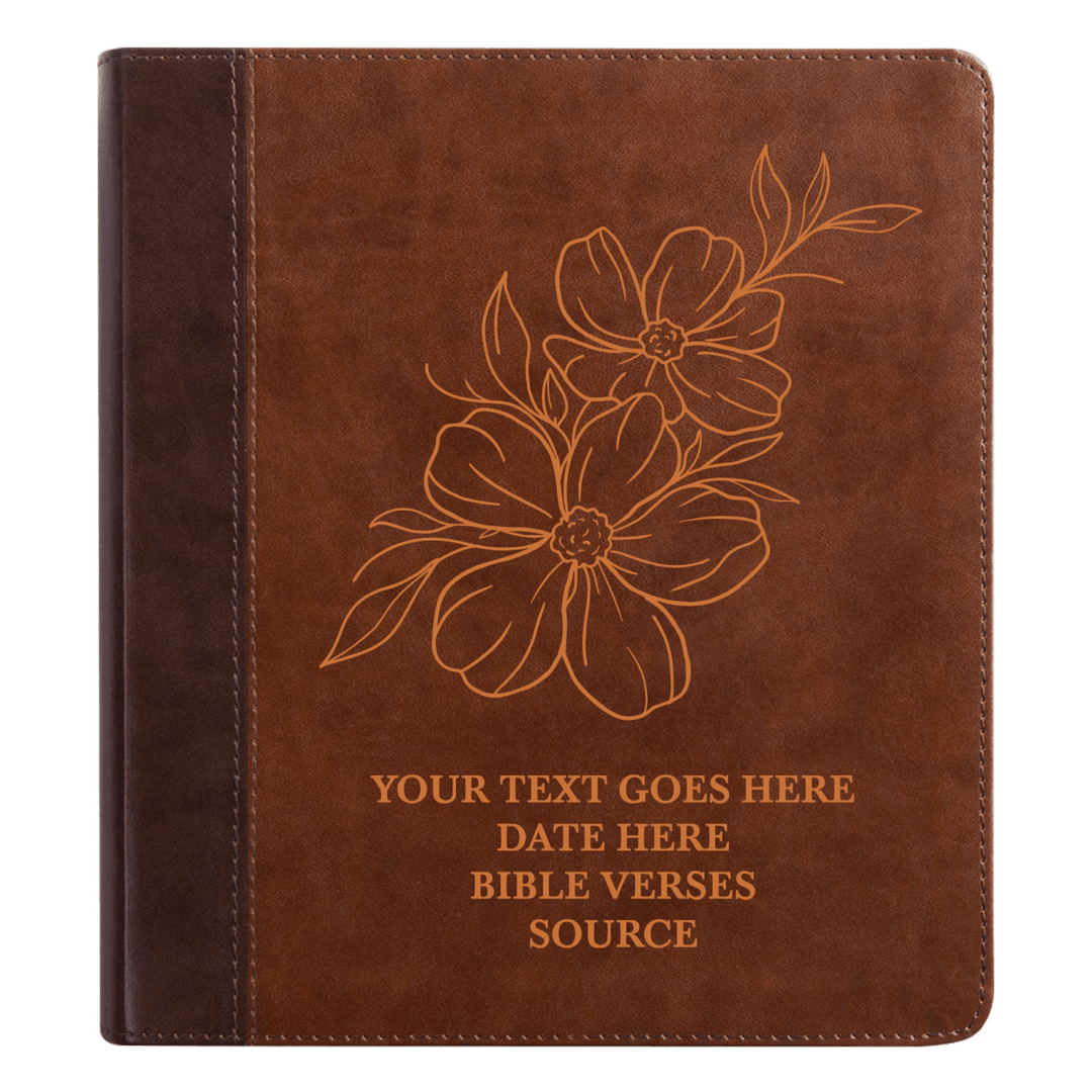 ESV Brown Study Size Holy Bible Small Print | Floral Collection 1 - Shepherds Shelf