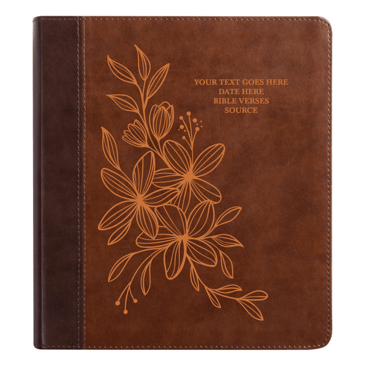 ESV Brown Study Size Holy Bible Small Print | Floral Collection 1 - Shepherds Shelf