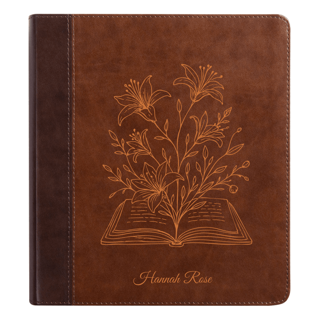 ESV Brown Study Size Holy Bible Small Print | Floral Collection 2 - Shepherds Shelf