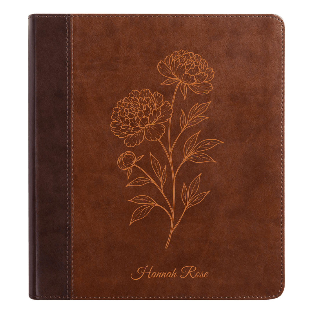 ESV Brown Study Size Holy Bible Small Print | Floral Collection 2 - Shepherds Shelf