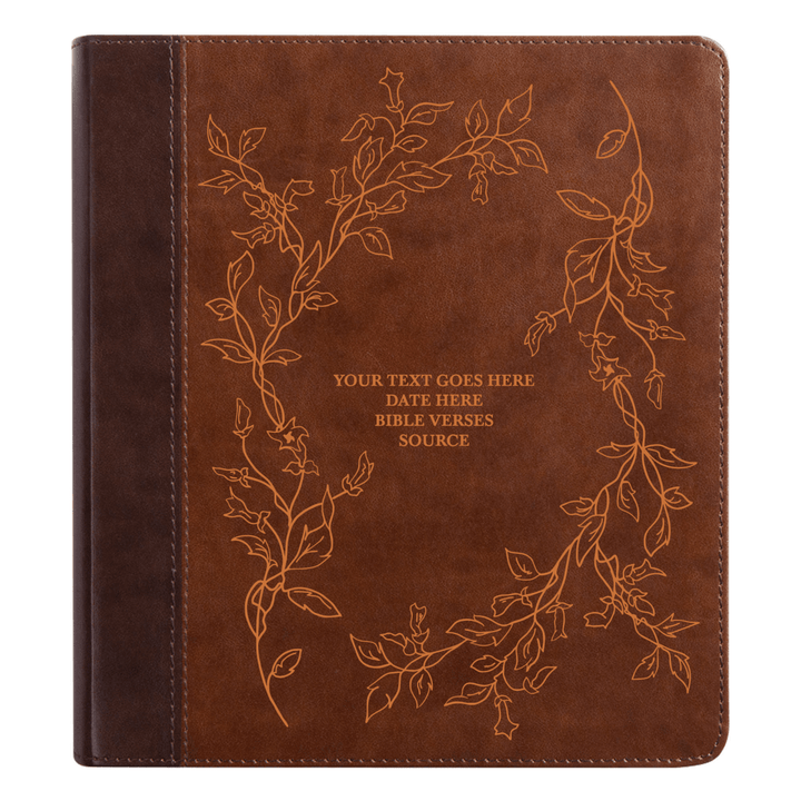 ESV Brown Study Size Holy Bible Small Print | Floral Vines - Shepherds Shelf