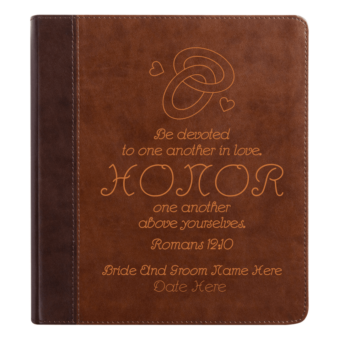 ESV Brown Study Size Holy Bible Small Print | Wedding Collection - Shepherds Shelf