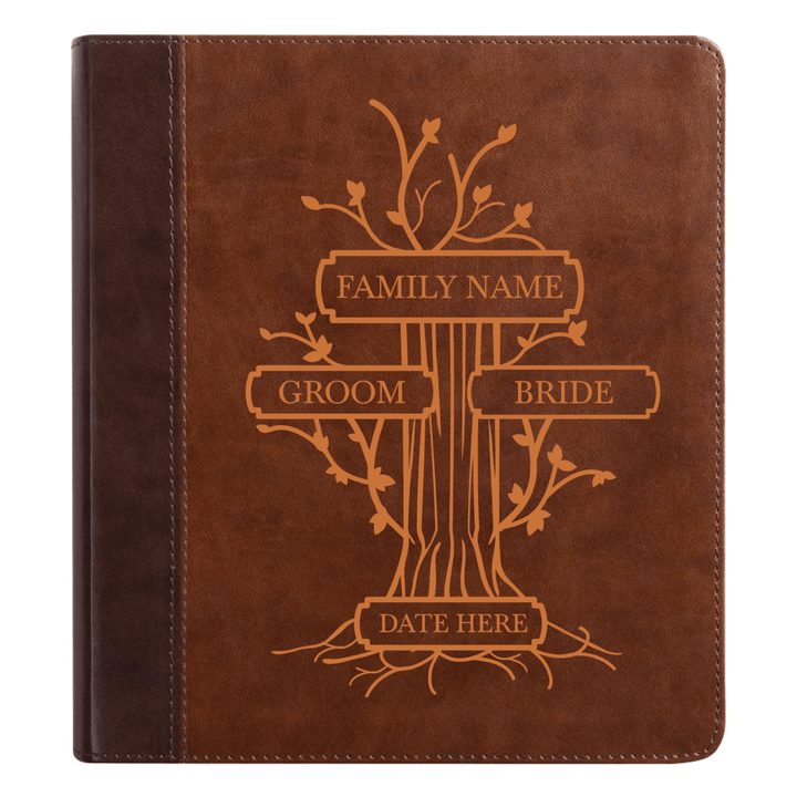 ESV Brown Study Size Holy Bible Small Print | Wedding Collection - Shepherds Shelf