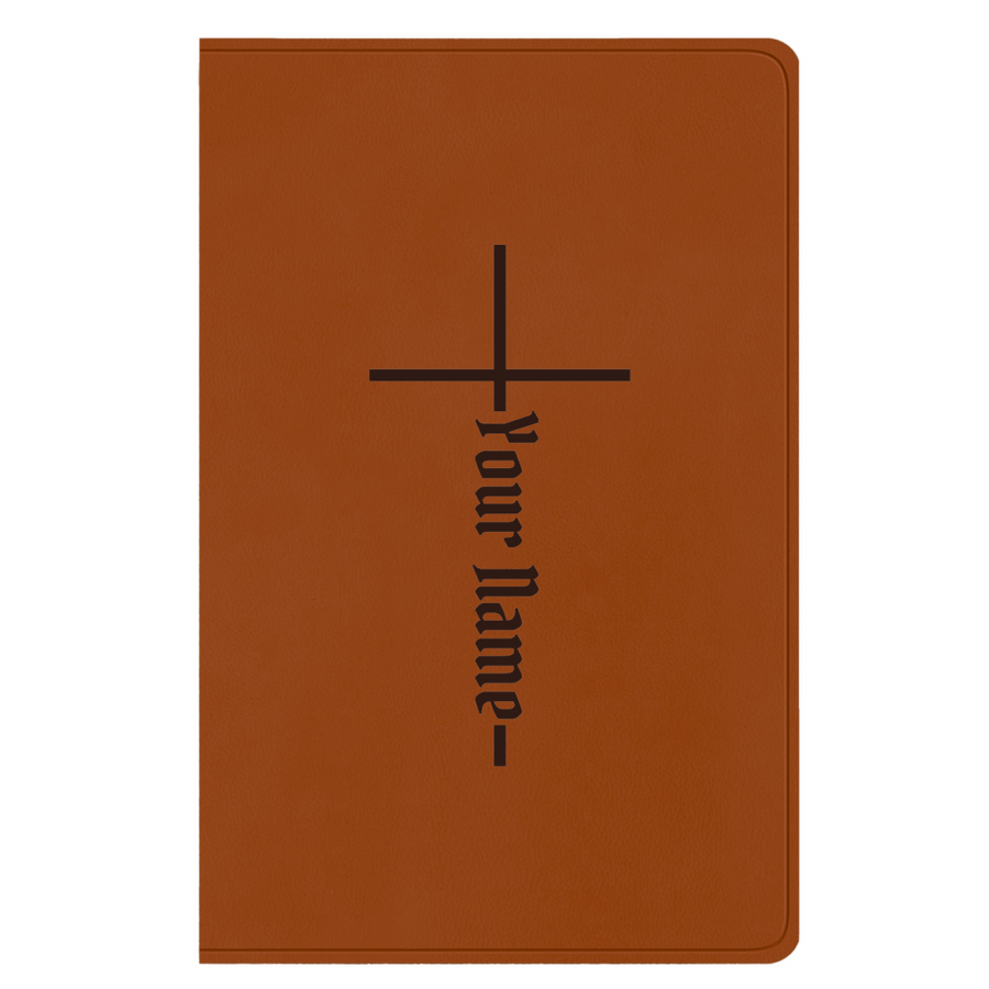 ESV Faux Leather Bible Large Full Cover Christian Cross Design Engraved in Dark Brown | Shepherds Shelf - Shepherds Shelf