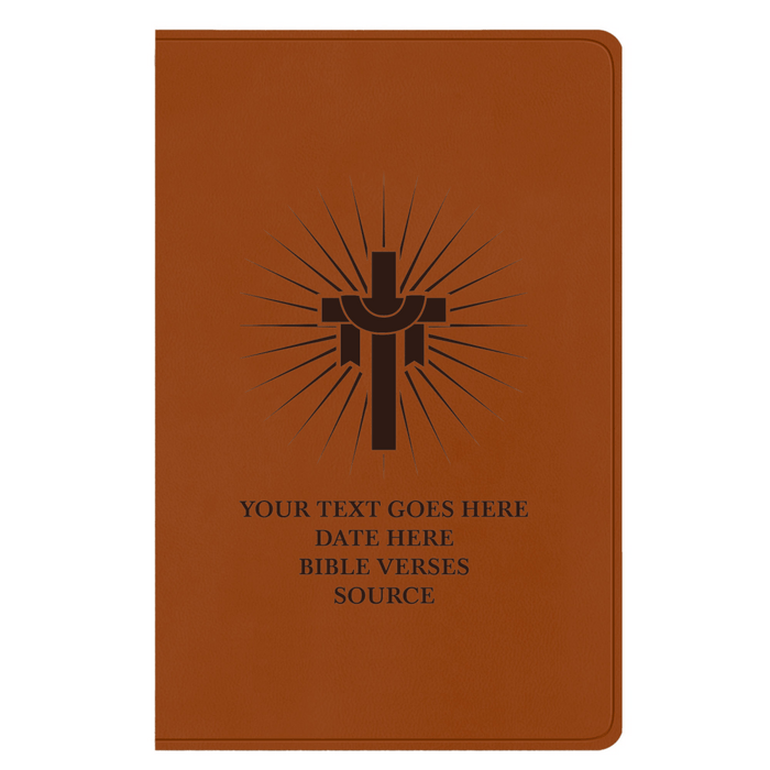ESV Light Brown Standard Size Holy Bible Large Print | Sun Rays