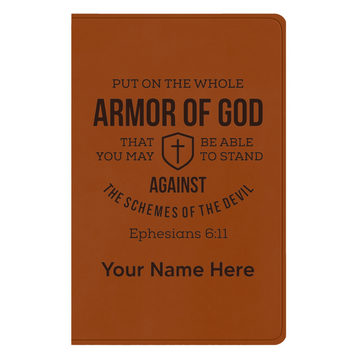 ESV Faux Leather Bible Large Full Cover Ephesians 6:11 Design | Shepherds Shelf - Shepherds Shelf