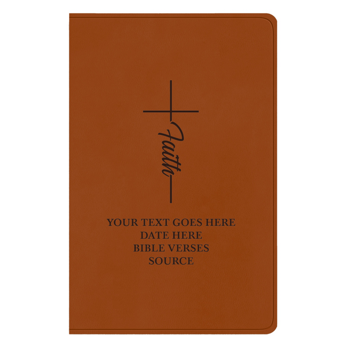 ESV Light Brown Standard Size Holy Bible Large Print | Faith Cross