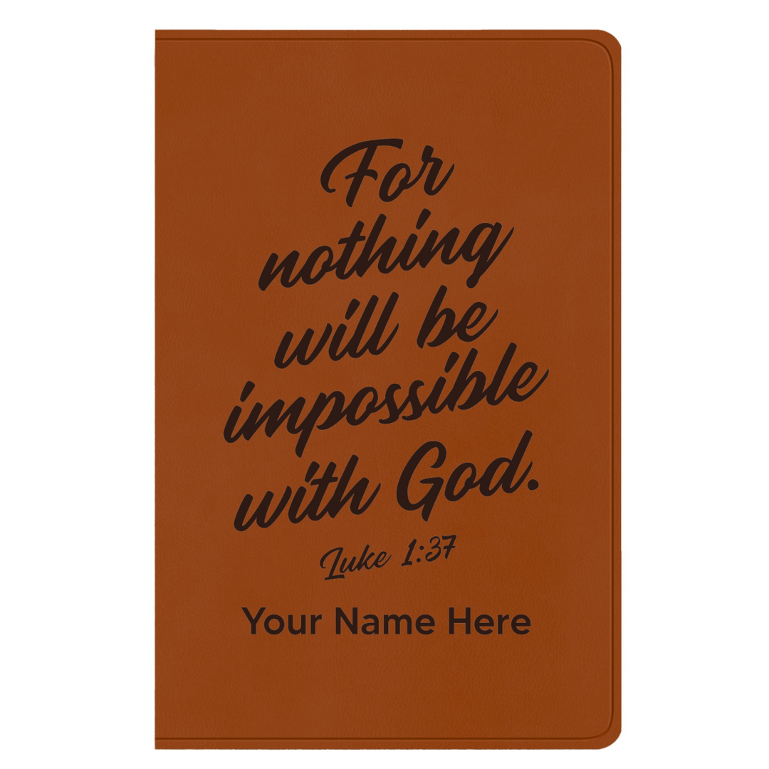 ESV Faux Leather Bible Large Full Cover Luke 1:37 Design | Shepherds Shelf - Shepherds Shelf