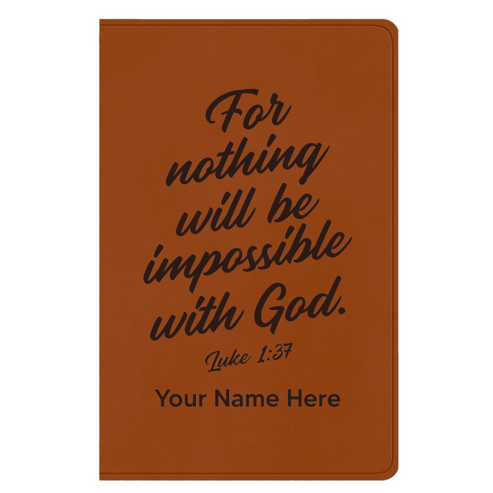 ESV Light Brown Standard Size Holy Bible Large Print | Luke 1:37
