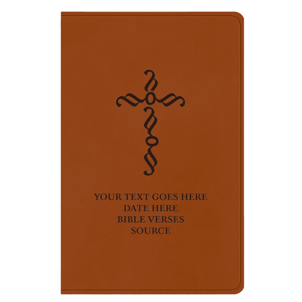 ESV Light Brown Standard Size Holy Bible Large Print | Pen Stroke Cross