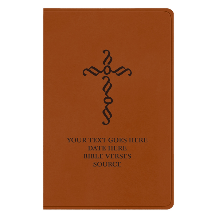 ESV Light Brown Standard Size Holy Bible Large Print | Pen Stroke Cross