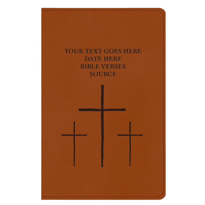 ESV Light Brown Standard Size Holy Bible Large Print |The Three crosses