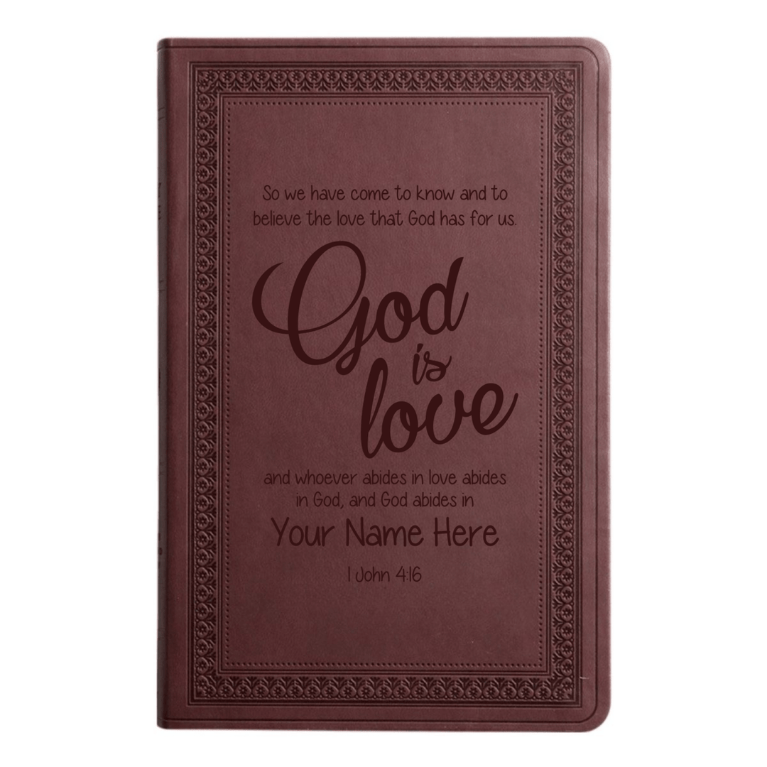 ESV Large Print Bible Full 1 John 4:16 | Purple Plum Faux Leather | Shepherds Shelf - Shepherds Shelf