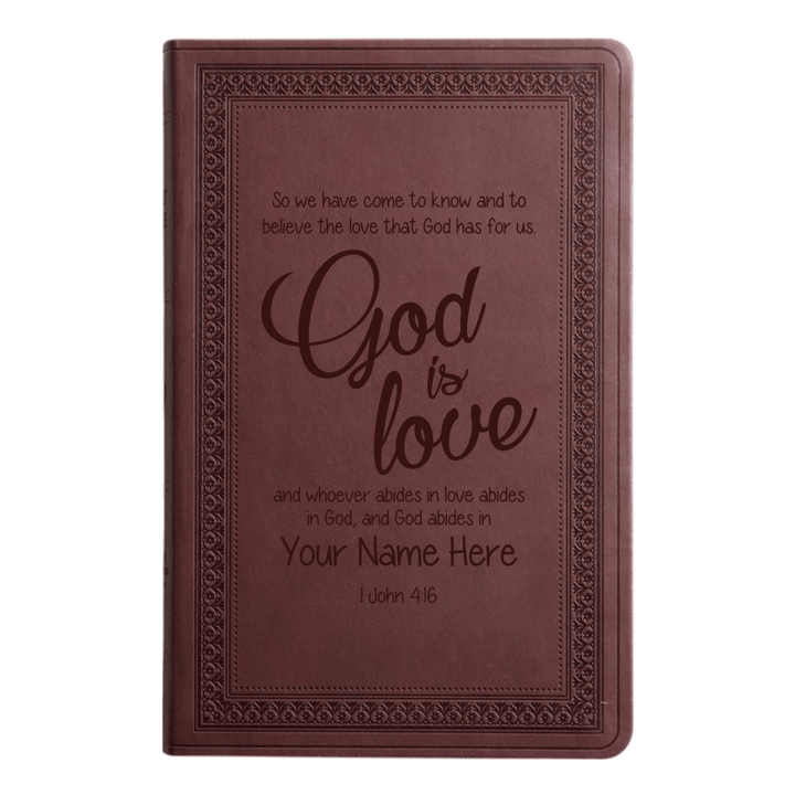 ESV Large Print Bible Full 1 John 4:16 | Purple Plum Faux Leather | Shepherds Shelf - Shepherds Shelf