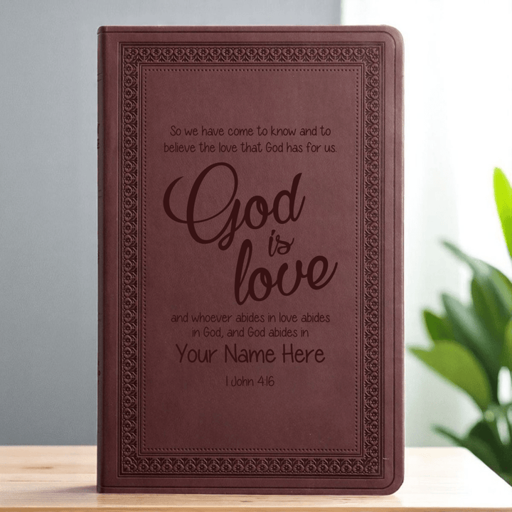 ESV Large Print Bible Full 1 John 4:16 | Purple Plum Faux Leather | Shepherds Shelf - Shepherds Shelf