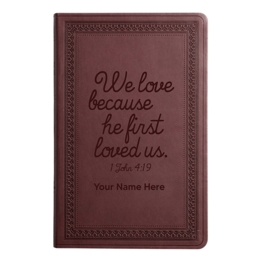 ESV Large Print Bible Full Cover 1 John 4:19 | Purple Plum Faux Leather | Shepherds Shelf - Shepherds Shelf