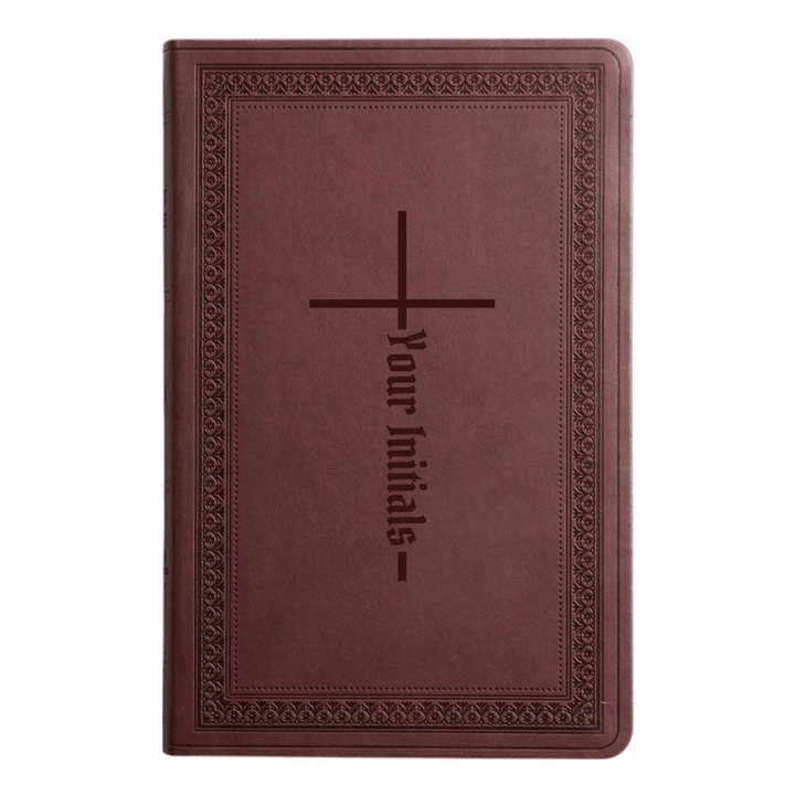 ESV Large Print Bible Full Cover Christian Cross | Purple Plum Faux Leather | Shepherds Shelf - Shepherds Shelf
