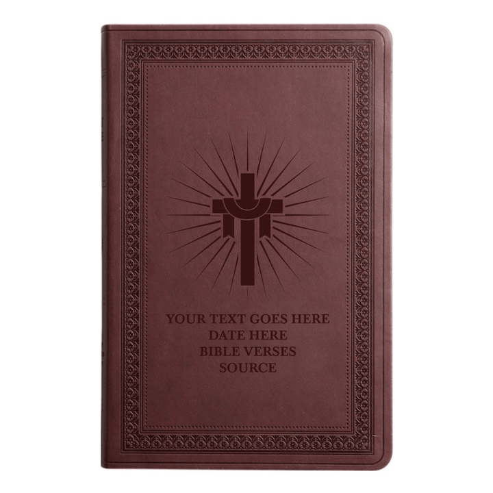 ESV Large Print Bible Full Cover Cross with Sun Rays | Purple Plum Faux Leather | Shepherds Shelf - Shepherds Shelf
