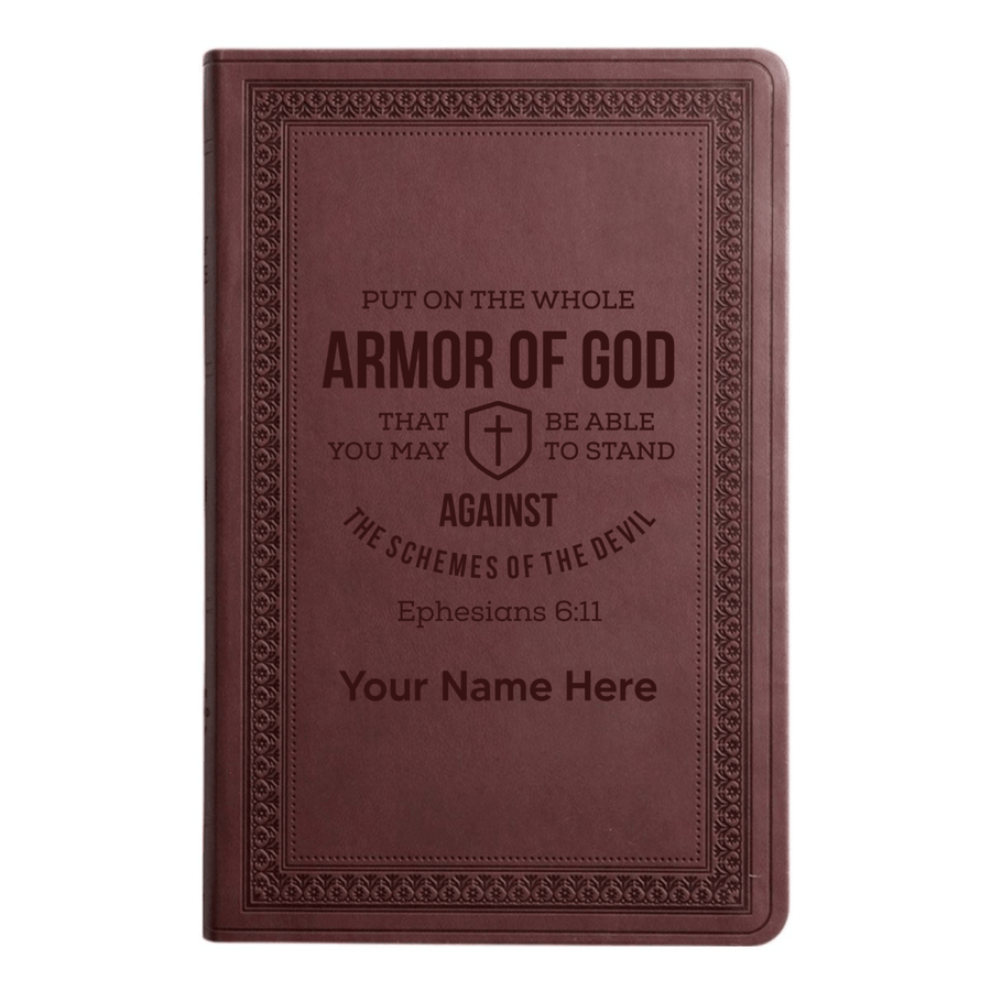 ESV Large Print Bible Full Cover Ephesians 6:11 | Purple Plum Faux Leather | Shepherds Shelf - Shepherds Shelf