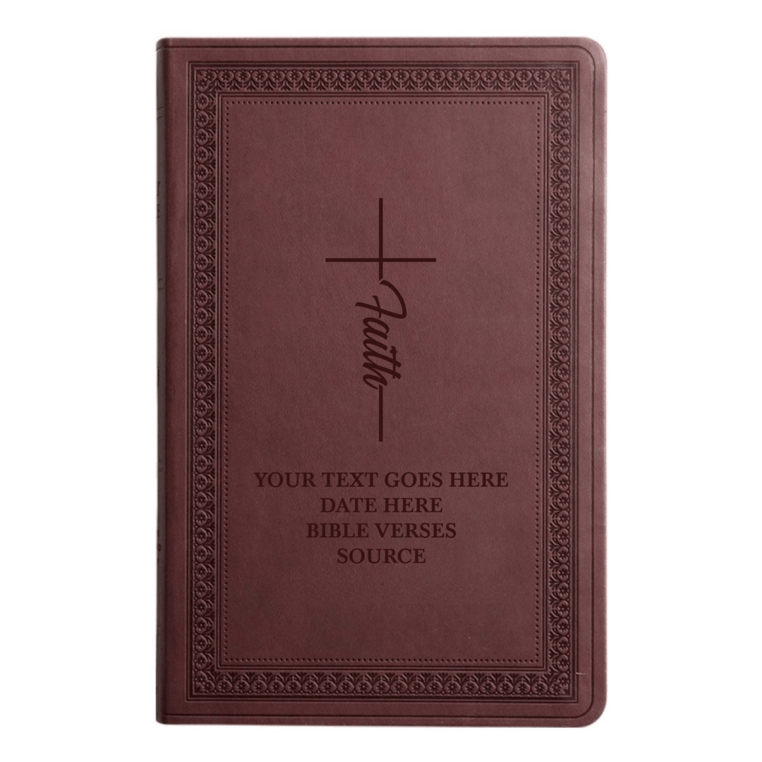 ESV Large Print Bible Full Cover Faith Cross | Purple Plum Faux Leather | Shepherds Shelf - Shepherds Shelf