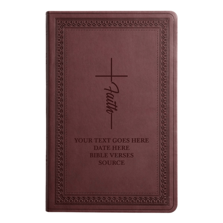 ESV Large Print Bible Full Cover Faith Cross | Purple Plum Faux Leather | Shepherds Shelf - Shepherds Shelf