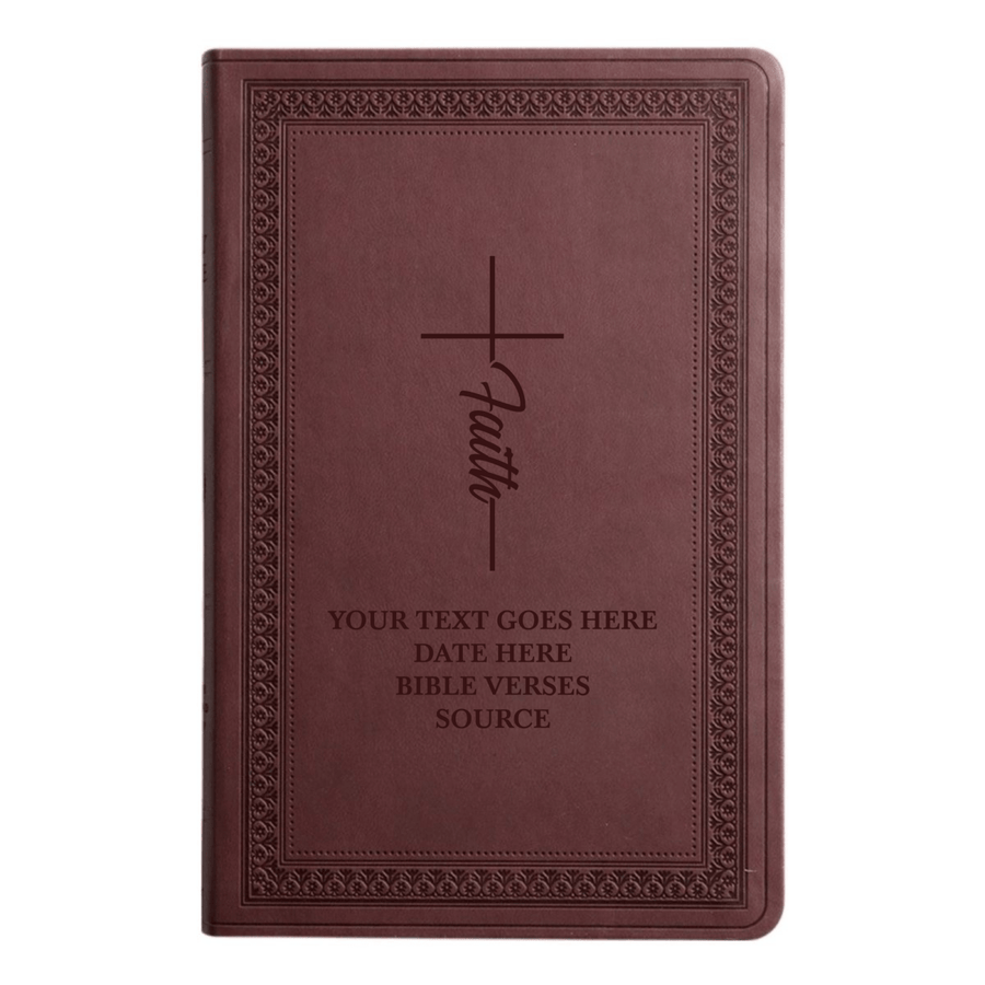 ESV Large Print Bible Full Cover Faith Cross | Purple Plum Faux Leather | Shepherds Shelf - Shepherds Shelf