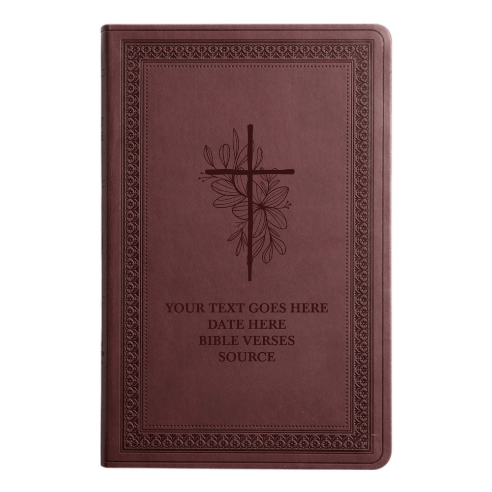 ESV Purple Plum Standard Size Holy Bible Large Print | Floral and Cross