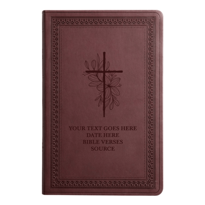 ESV Purple Plum Standard Size Holy Bible Large Print | Floral and Cross