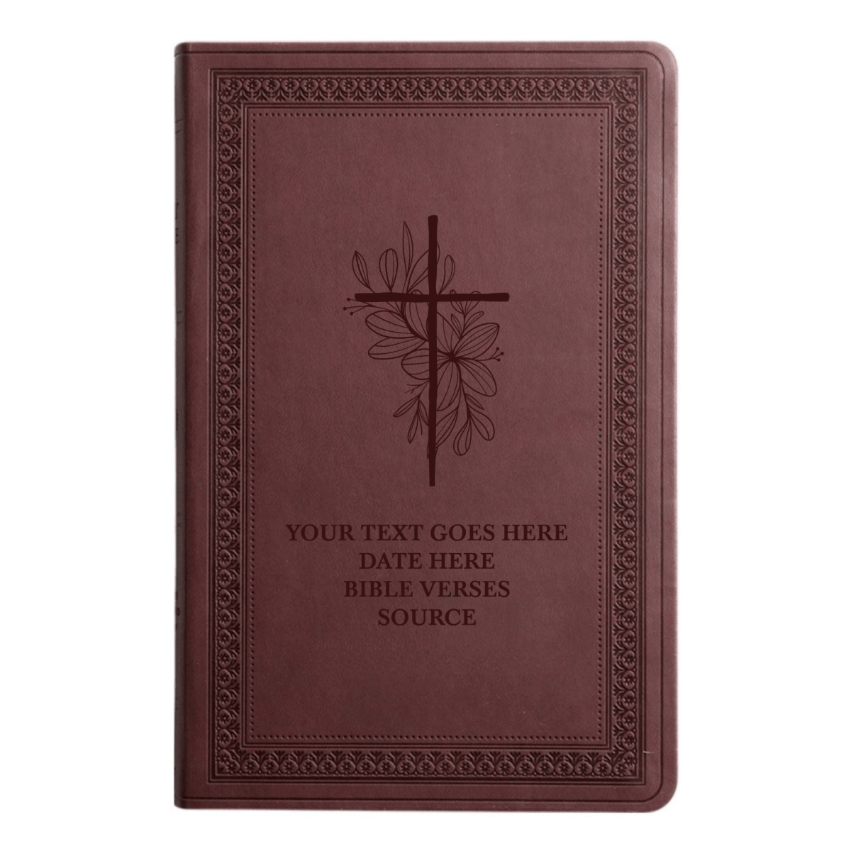 ESV Large Print Bible Full Cover Floral and Cross | Purple Plum Faux Leather | Shepherds Shelf - Shepherds Shelf